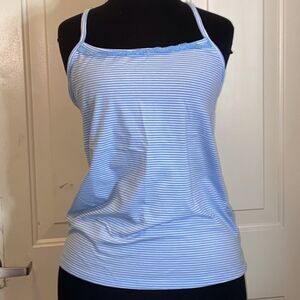 Faded Glory White and Blue Fitted Sleeveless Camisole Size M (8/10
